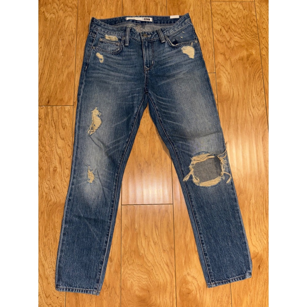 Lovers + Friends Ezra Slim Boyfriend Jeans Distressed Made USA XS 0/2